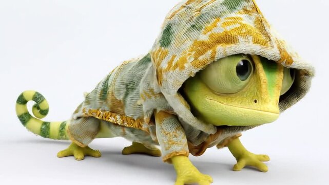 3d model of chameleon cartoon character