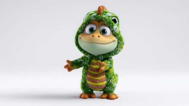 3d model of chameleon cartoon character
