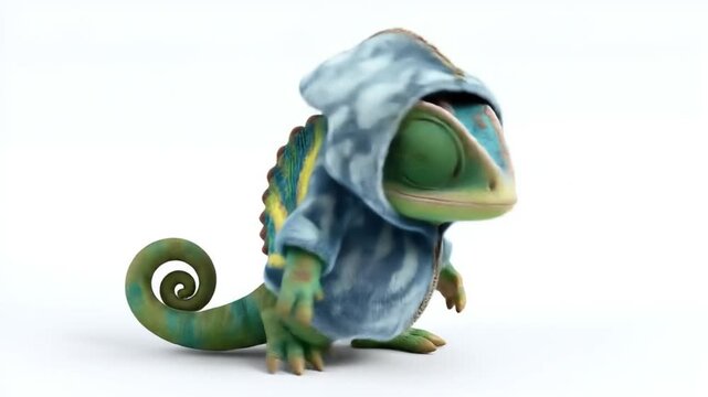 3d model of chameleon cartoon character