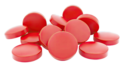 Pile of Red Round Pills