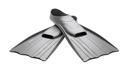 Pair of grey swimming fins