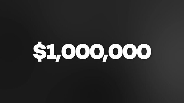Rapidly Counting youtube Subscriber Number to One Million on black Gradient Background clean, modern subscriber counter rapidly increasing from 0 to 1 million