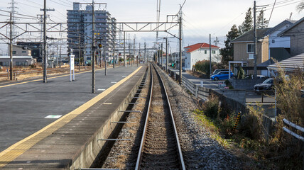 Fototapeta premium 線路とホーム