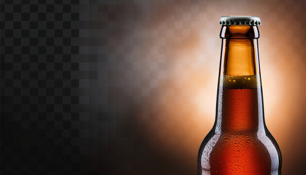 Eine Bierflasche Vor Transparenten Hintergrund