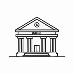 Obraz premium Classical Bank Pillar Building Icon