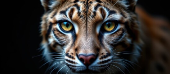 Majestic close-up of a tiger's face with striking eyes.