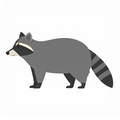 Obraz premium Raccoon Animal Wildlife Illustration Isolated on White Background Minimalist Art