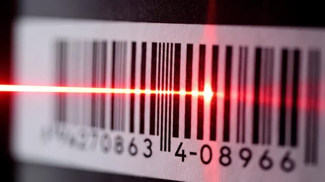 Scanning barcode with red laser for product identification and data capture