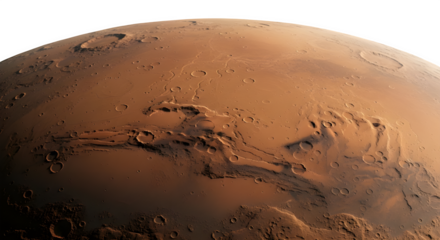 Mars planet surface science exploration isolated on transparent background