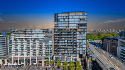21 January 2026 Aerial Drone View of Sydney Harbour Circular Quay on a nice Summer day beautiful Sky in Sydney NSW Australia