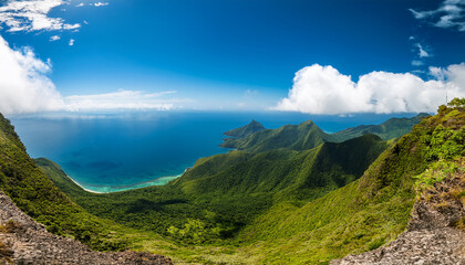 Fototapeta premium Panorama Mayotte Mont Choungi 4