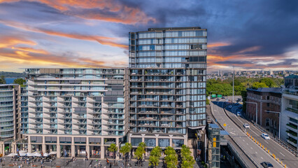 21 January 2026 Aerial Drone View of Sydney Harbour Circular Quay on a nice Summer day beautiful Sky in Sydney NSW Australia