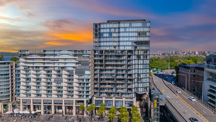 21 January 2026 Aerial Drone View of Sydney Harbour Circular Quay on a nice Summer day beautiful Sky in Sydney NSW Australia