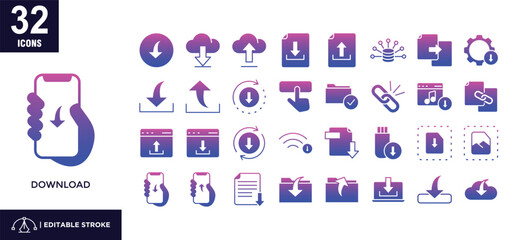 Download mixed color icon set