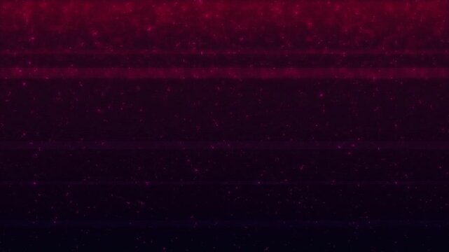 Retro digital glitch background with shimmering magenta particles and horizontal scan lines loop
