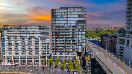 21 January 2026 Aerial Drone View of Sydney Harbour Circular Quay on a nice Summer day beautiful Sky in Sydney NSW Australia