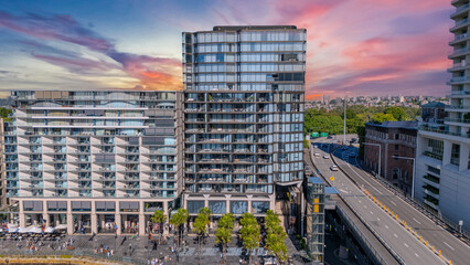 21 January 2026 Aerial Drone View of Sydney Harbour Circular Quay on a nice Summer day beautiful Sky in Sydney NSW Australia