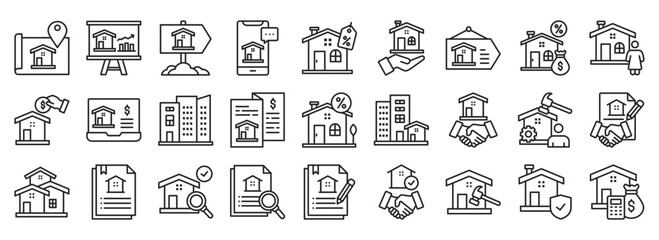 Real Estate icon collection. Containing design investment, business, mortgage, home, finance, estate, property  © Trend Icons