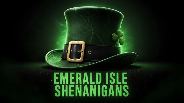 St patrick's day emerald isle shenanigans green hat celebration