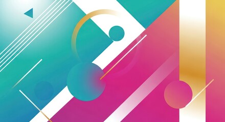 Fototapeta premium Vibrant Abstract Geometric Shapes.