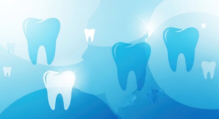 Teeth Illustration with Blue Hue.