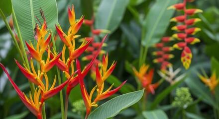 Vibrant Heliconia Flowers Blossom.