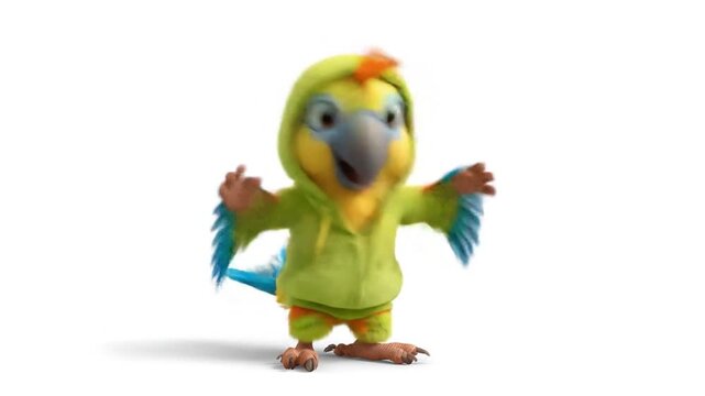 3d model of cartoon character parrot