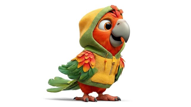 3d model of cartoon character parrot
