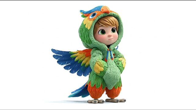 3d model of cartoon character parrot