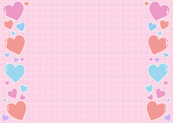 かわいい手書きのハートのフレーム