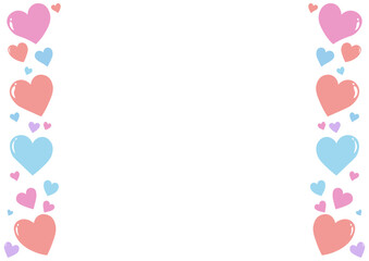 かわいい手書きのハートのフレーム