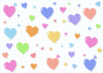 ハートのシール風素材