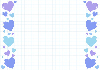 かわいい手書きのハートのフレーム