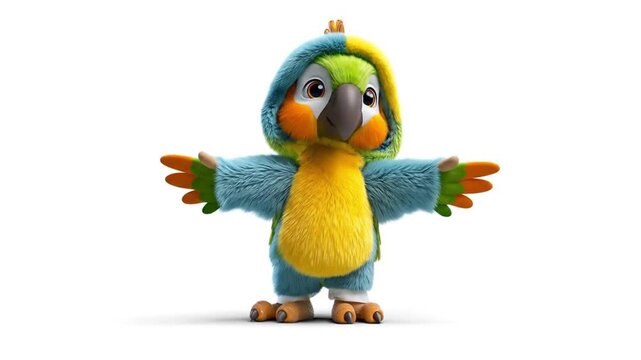 3d model of cartoon character parrot