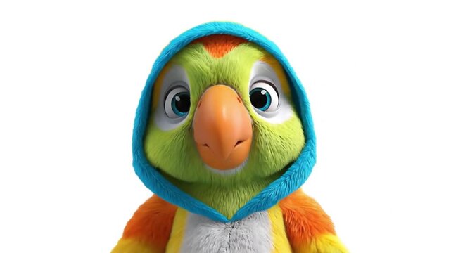 3d model of cartoon character parrot