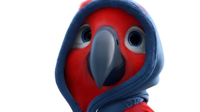 3d model of cartoon character parrot