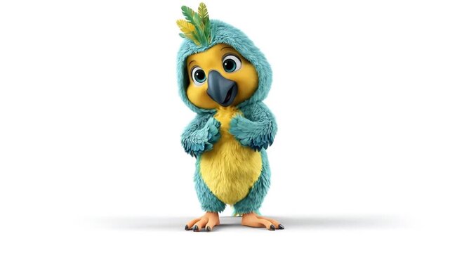 3d model of cartoon character parrot