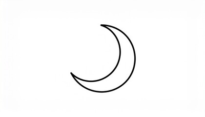 Obraz premium Minimalist crescent moon icon isolated on white background vector illustration