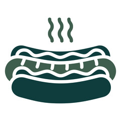 Obraz premium Hot Dog Dual Tone Color Icon, Mini Illustration Relate To Food, Gastronomy. Use For Modern Concept, Ui, Ux Web And App Development.