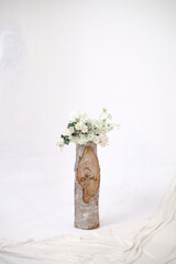 Flower and tree trunk decoration