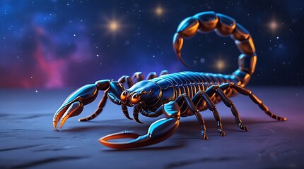 scorpion on black background