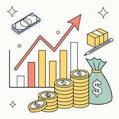 business graph with money