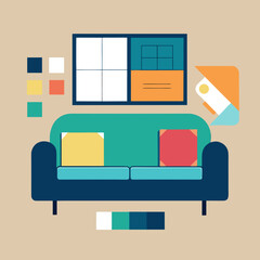 living room interior with sofa