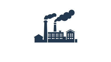 Obraz premium Industrial Factory Building with Smokestacks Emitting Smoke.