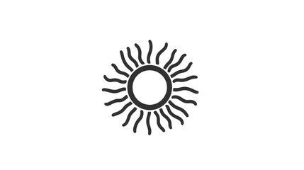 Fototapeta premium Simple Black Sun Icon with Rays.