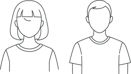 Fototapeta premium Simple line drawing of a man and woman