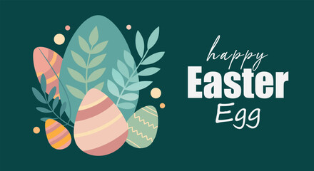 Happy easter egg illustration with festive decorations