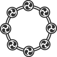 雷太鼓のアイコン（線画）のイラスト