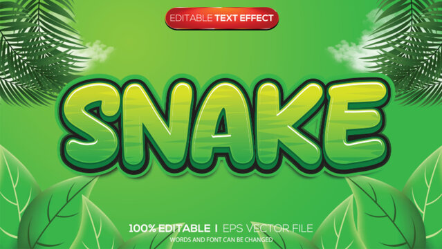 3d text effect snake theme