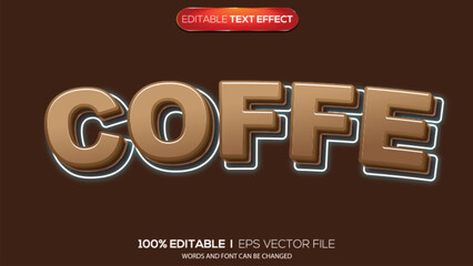 3d text effect coffee theme